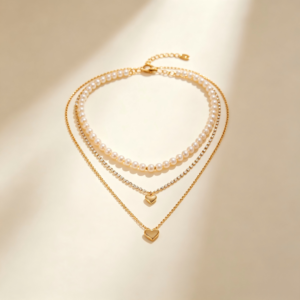 Graduated Gold Chevron Collar Necklace