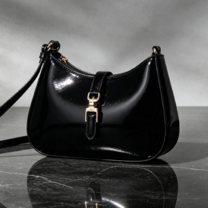 Black Buckle Detail Shoulder Bag