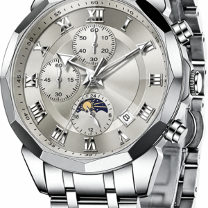 Silver Multi-Dial Watch with Steel Bracelet — view 2