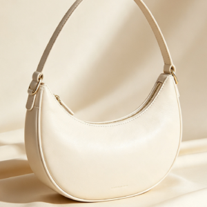 Pure White Crescent Hobo Bag