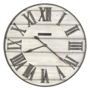 Aged Wood Roman-Numeral Wall Clock — view 1